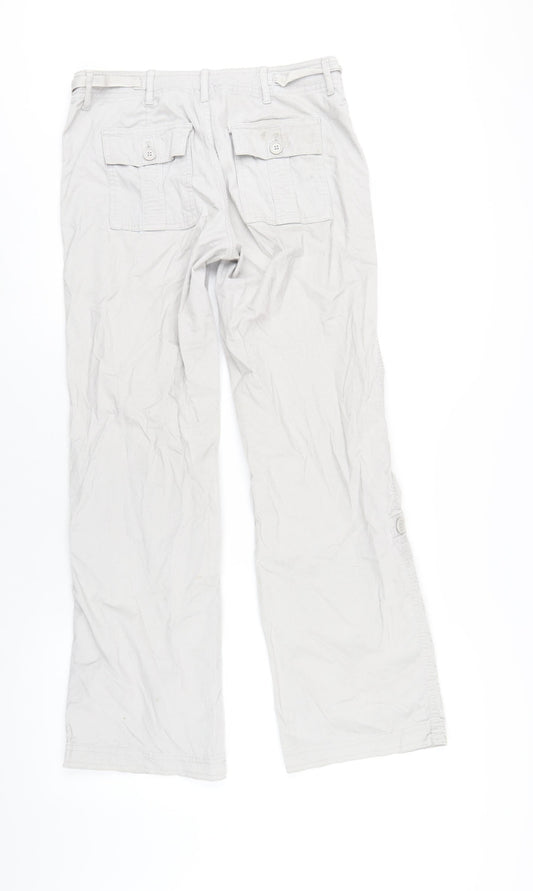 Gap Womens Grey Cotton Trousers Size 6 L30 in Regular Zip