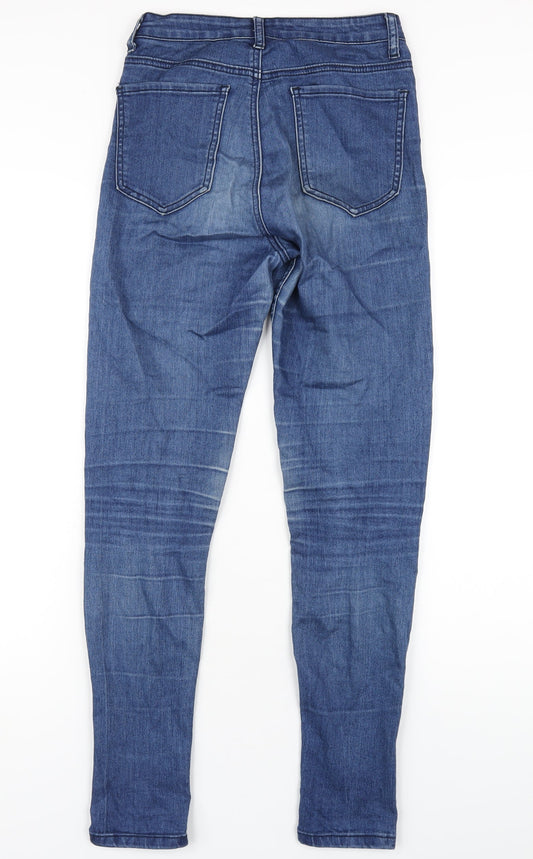 The Rock N Rev Womens Blue Cotton Skinny Jeans Size 6 L30 in Regular Zip