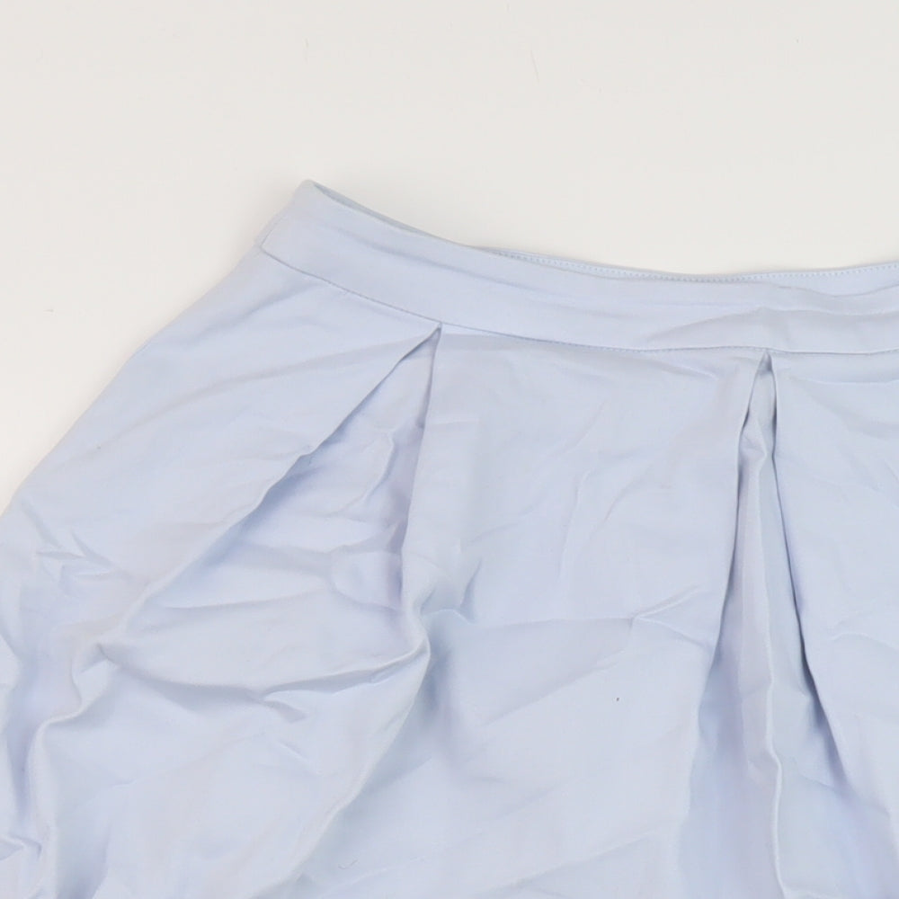 Dorothy Perkins Womens Blue Cotton A-Line Skirt Size 8 Zip