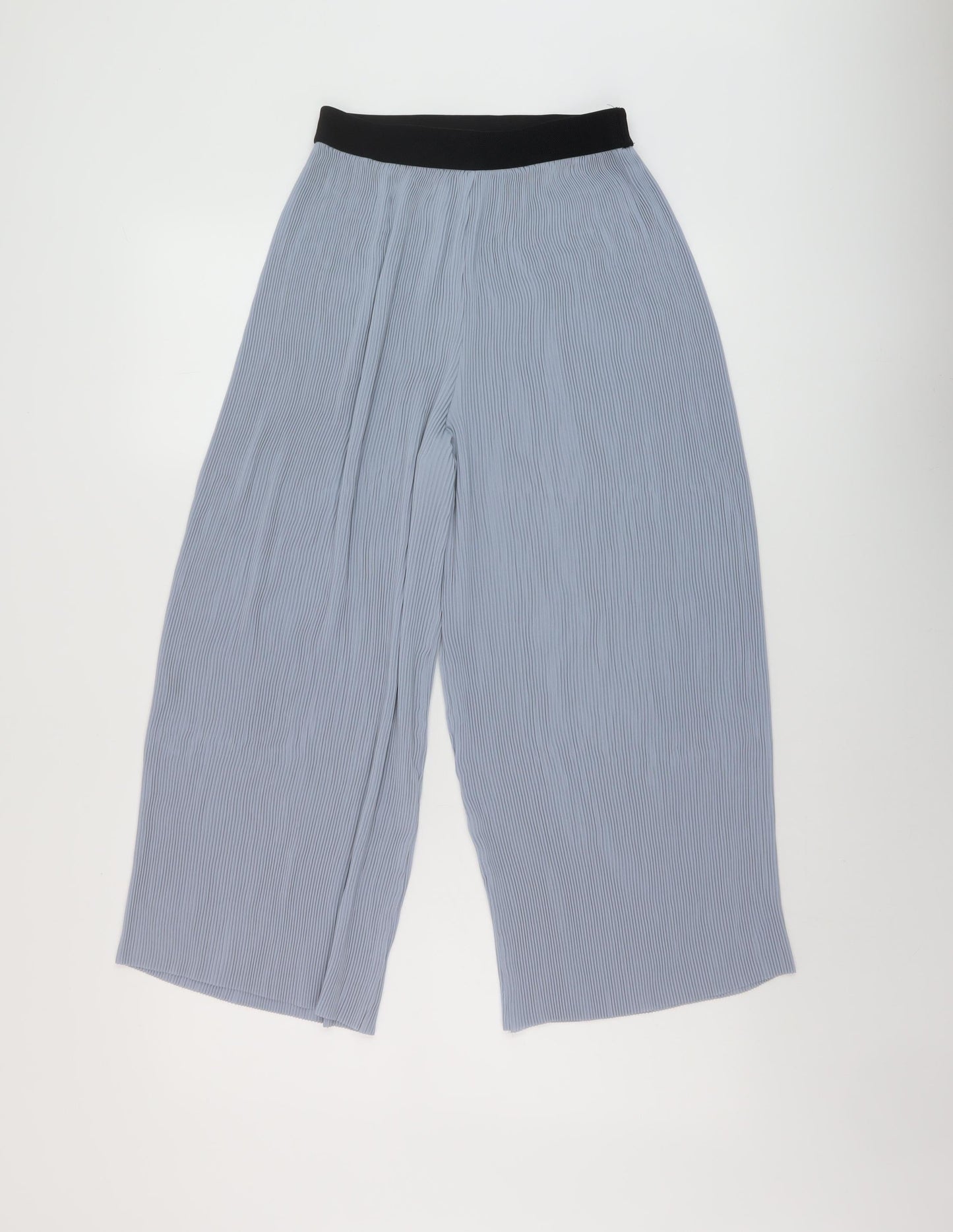 Zara Womens Blue Polyester Trousers Size XS L23 in Regular