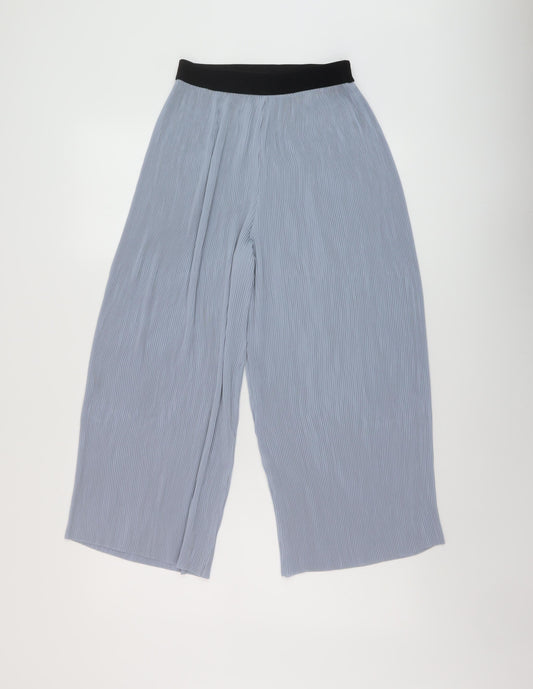 Zara Womens Blue Polyester Trousers Size XS L23 in Regular