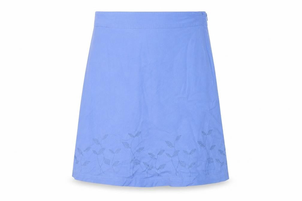 Tulchan Womens Blue Linen A-Line Skirt Size 12 Zip