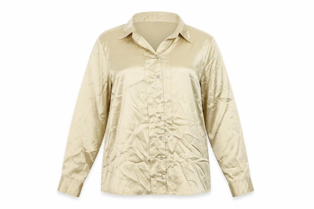 Marks and Spencer Womens Beige Polyester Basic Button-Up Size 20 Collared