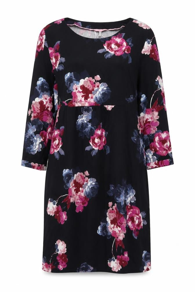 Jpoules Womens Multicoloured Floral Viscose A-Line Size 16 Round Neck Pullover