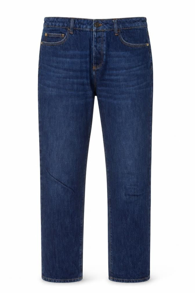Sézane Mens Blue Cotton Straight Jeans Size 32 in L30 in Regular Zip