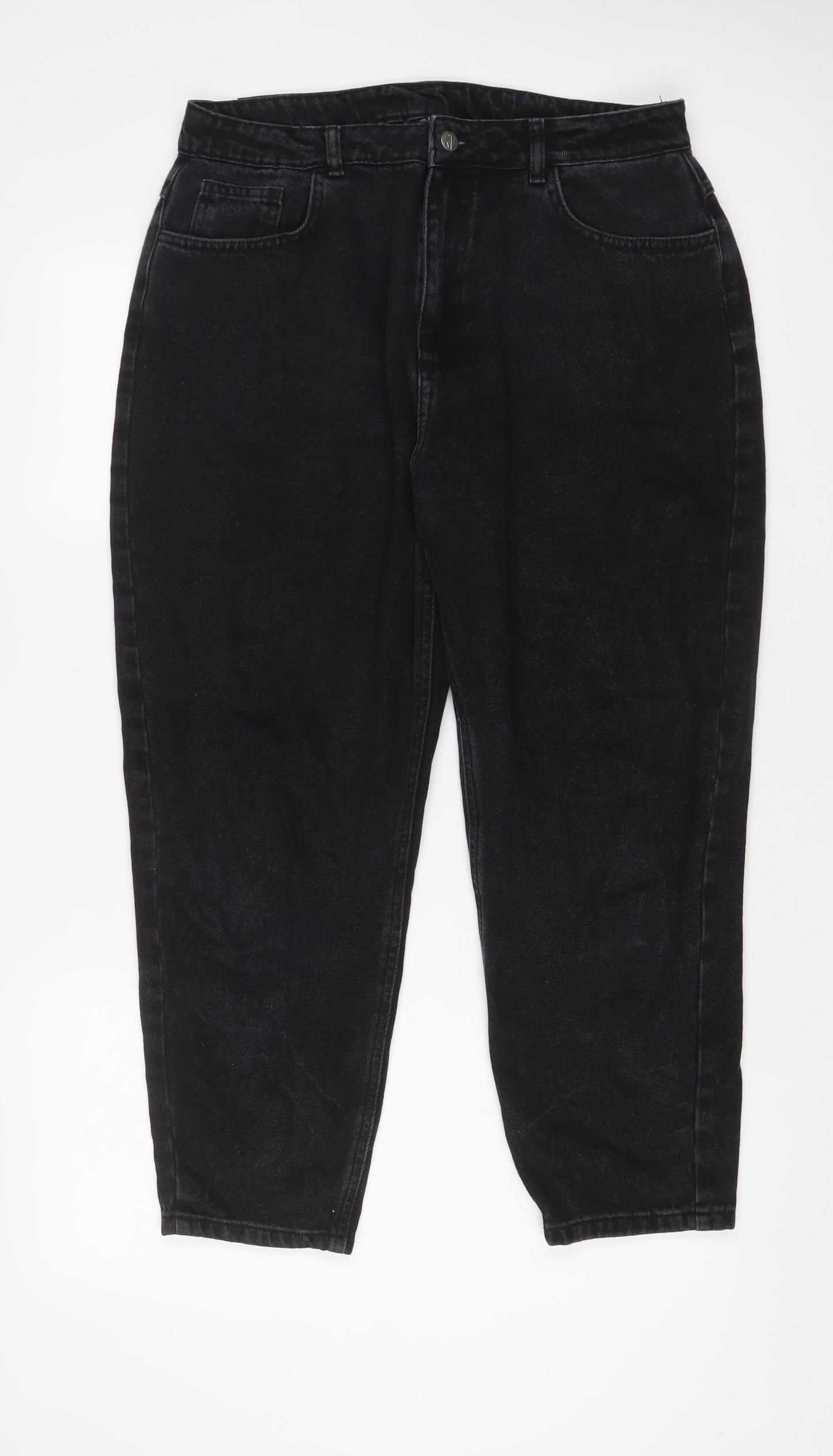 Reclaimed Vintage Womens Black Cotton Mom Jeans Size 34 in L25 in Regular Zip