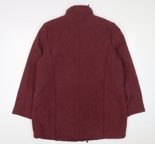 Anna Rose Womens Purple Jacket Size L Zip - Zip Pockets