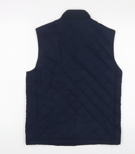 Jack Wills Mens Blue Gilet Jacket Size S Zip - Logo, Embroidered