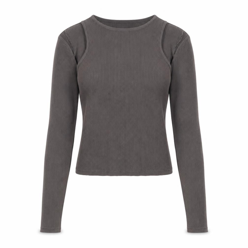 Zara Womens Green Polyester Cropped T-Shirt Size S Crew Neck - Cold Shoudlers