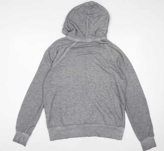 NEXT Womens Grey Cotton Full Zip Hoodie Size L Zip - Embroidered