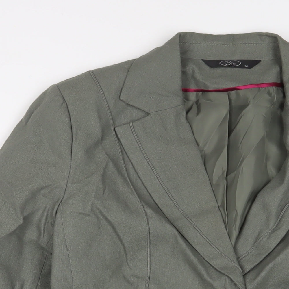 Bonmarché Womens Green Jacket Blazer Size 14 Button