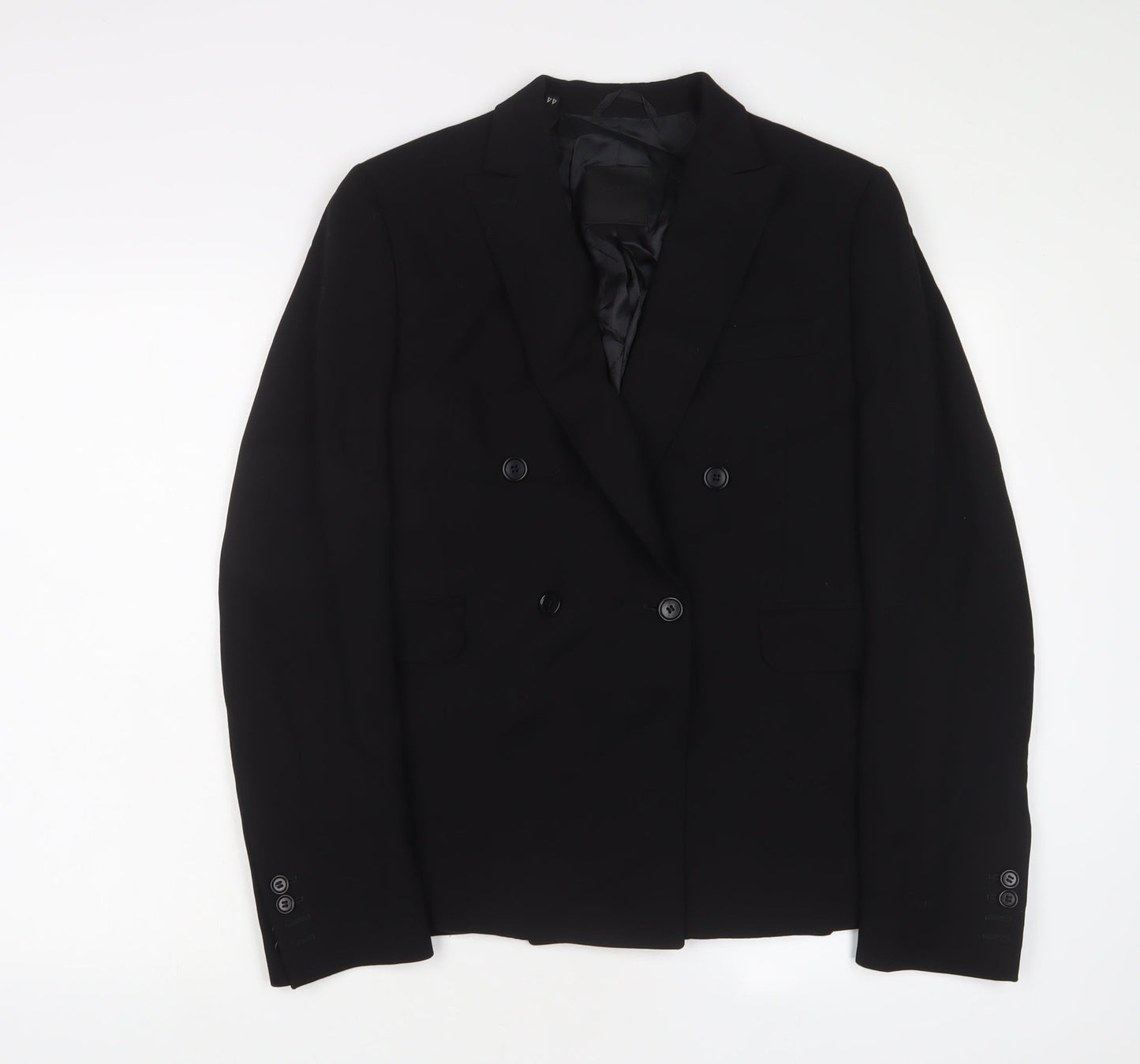 Costume National Womens Black Jacket Blazer Size 16 Button