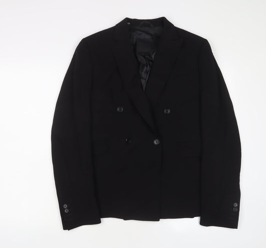 Costume National Womens Black Jacket Blazer Size 16 Button