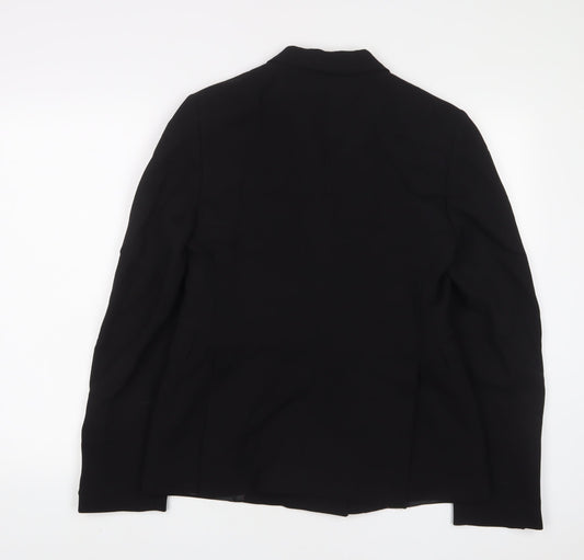 Costume National Womens Black Jacket Blazer Size 16 Button