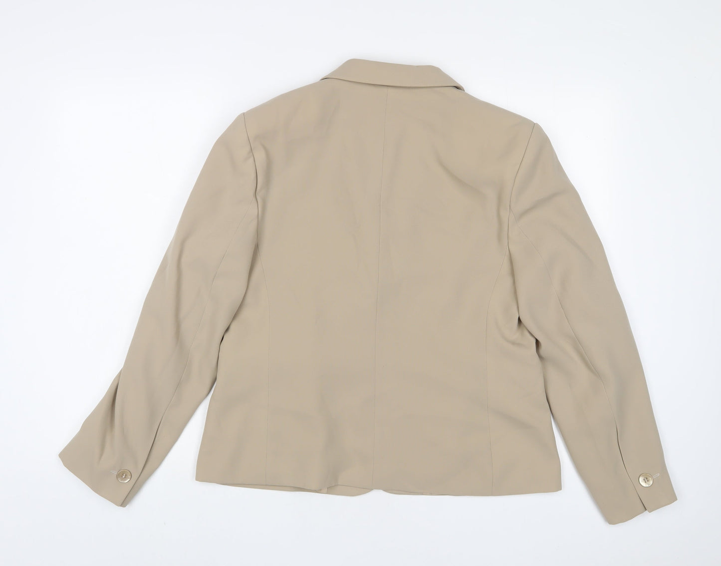 Marks and Spencer Womens Beige Jacket Blazer Size 12 Button