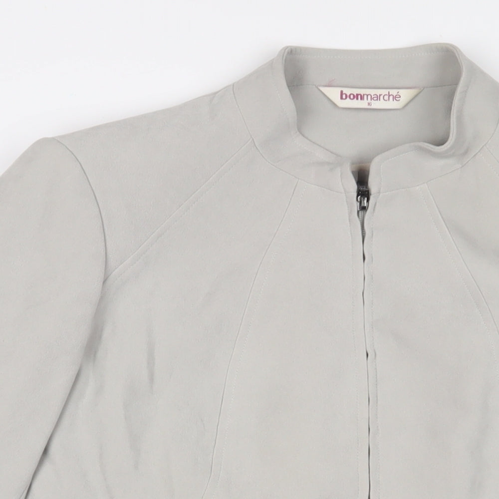Bonmarché Womens Grey Jacket Size 16 Zip