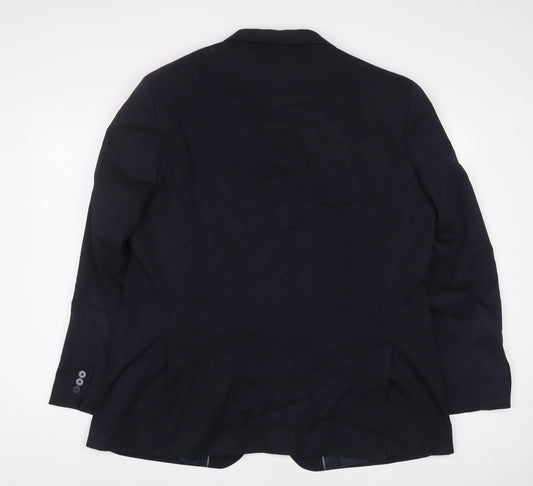Marks and Spencer Mens Blue Polyester Jacket Suit Jacket Size 46 Regular