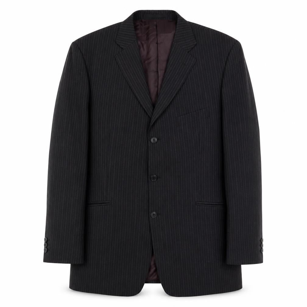 Marks and Spencer Mens Grey Striped Wool Jacket Suit Jacket Size 44 Regular