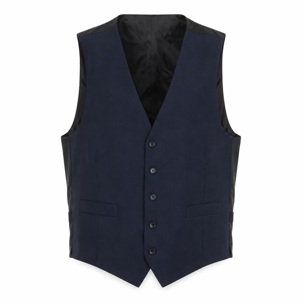 Marks and Spencer Mens Blue Wool Jacket Suit Waistcoat Size 42 Regular