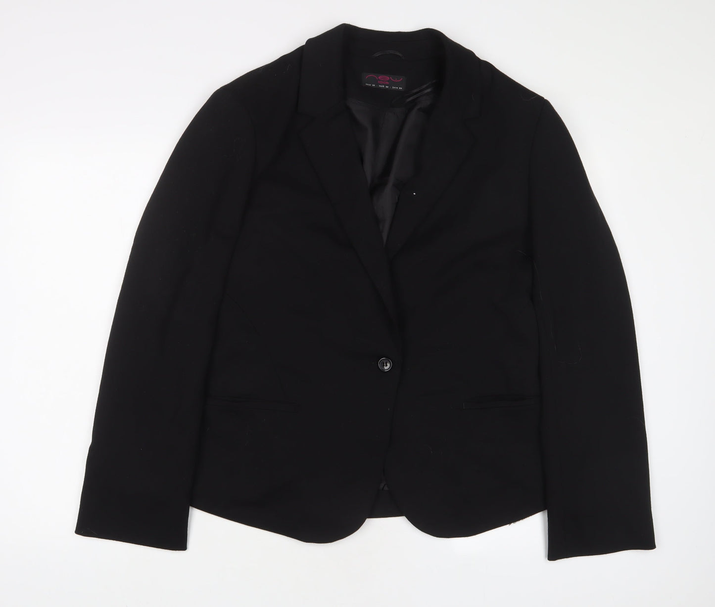 New Look Womens Black Jacket Blazer Size 18 Button