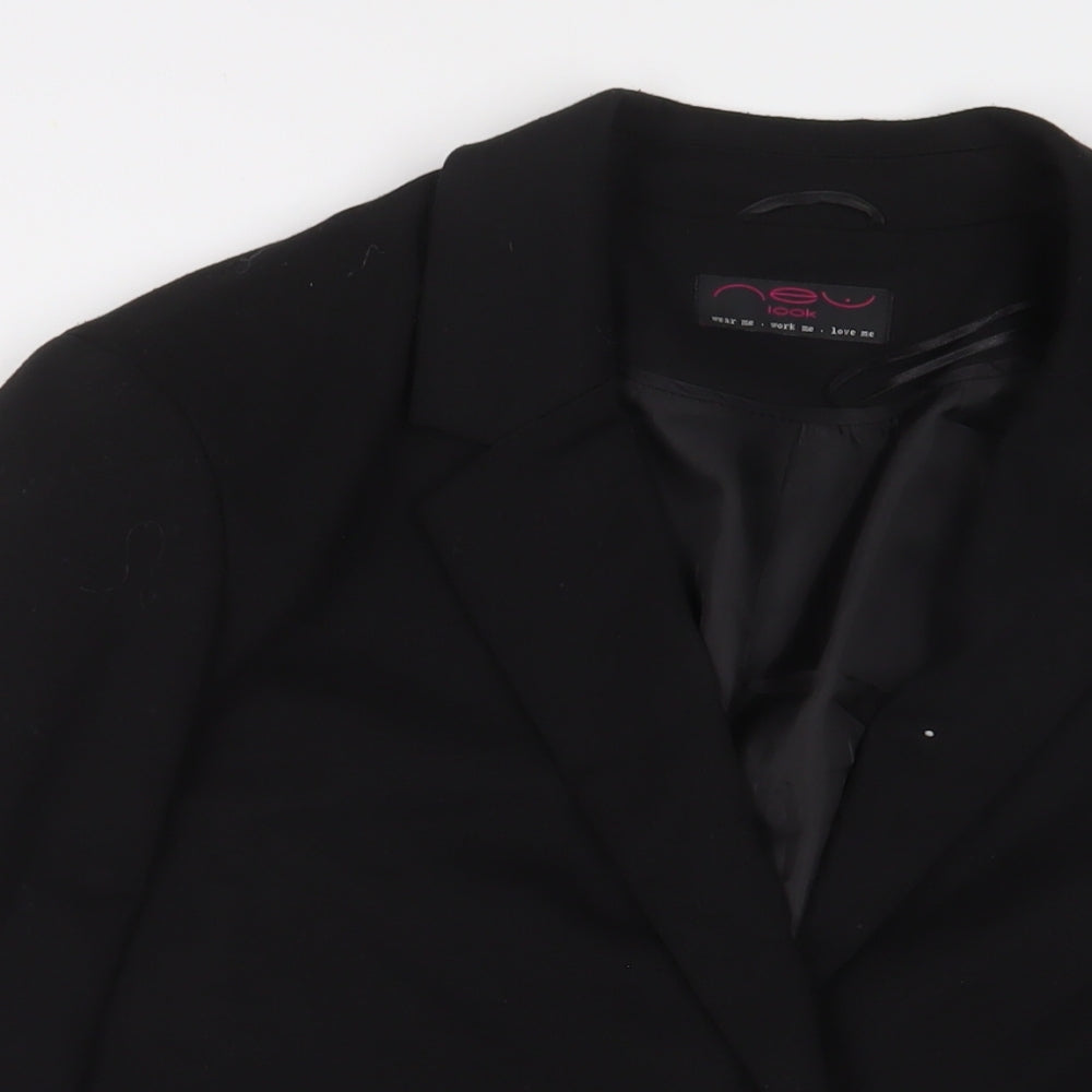 New Look Womens Black Jacket Blazer Size 18 Button