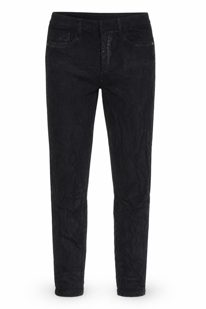 Denim & Co. Womens Black Cotton Blend Tapered Jeans Size 10 L28.5 in Regular Zip