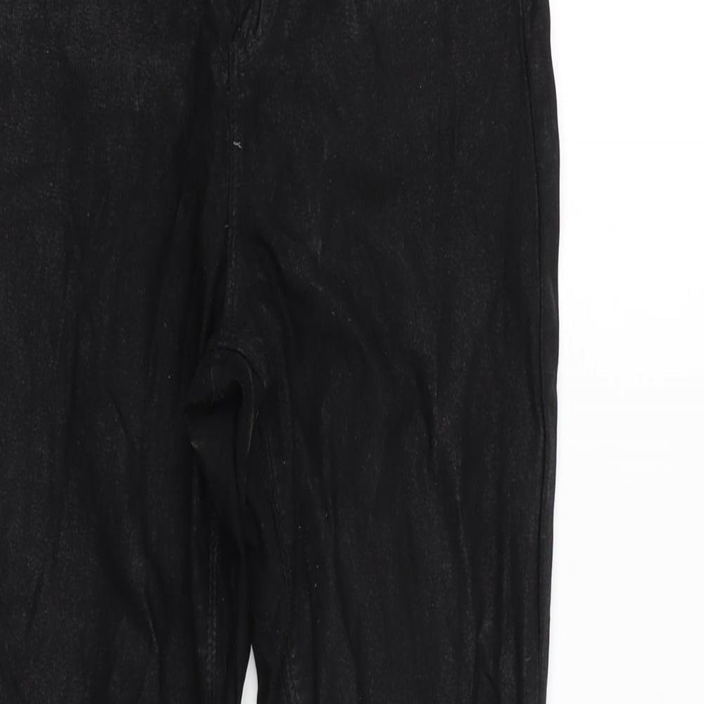 Denim & Co. Womens Black Cotton Blend Tapered Jeans Size 10 L28.5 in Regular Zip