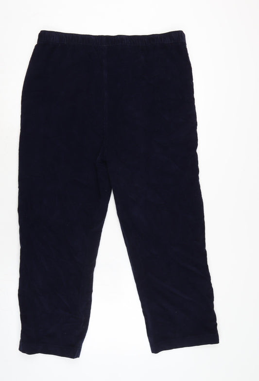 Isle Womens Blue Cotton Trousers Size 38 in L24 in Regular Tie