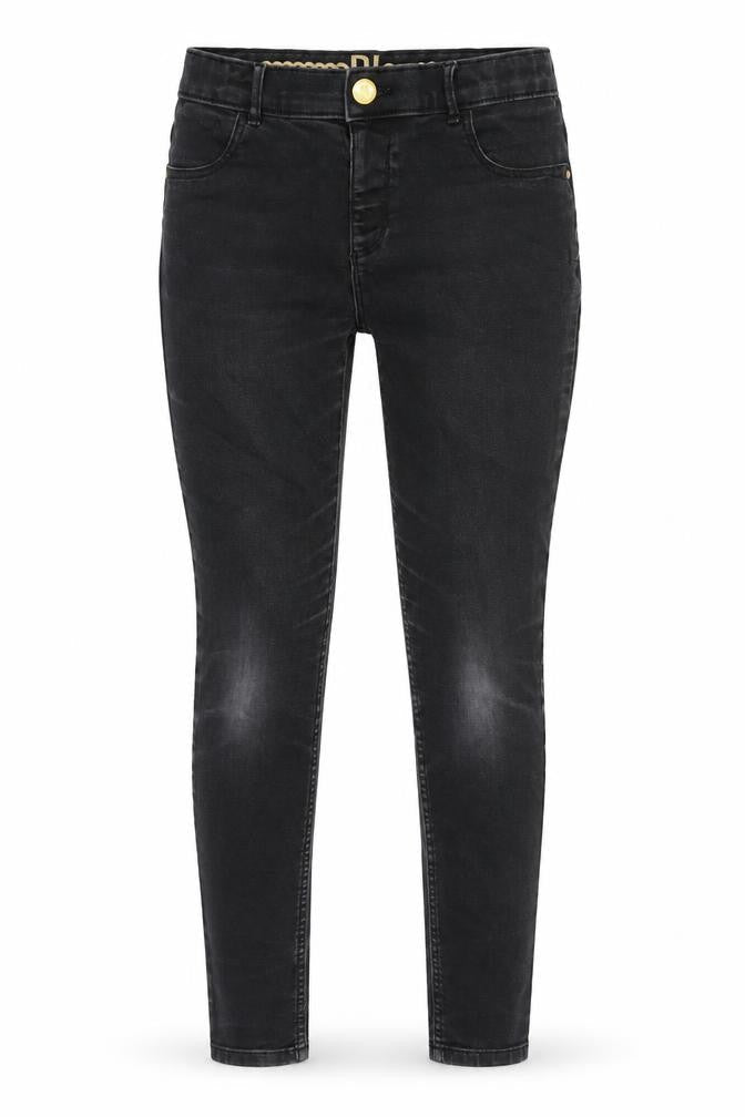 River Island Girls Grey Cotton Tapered Jeans Size 12 Years L26 in Regular Zip