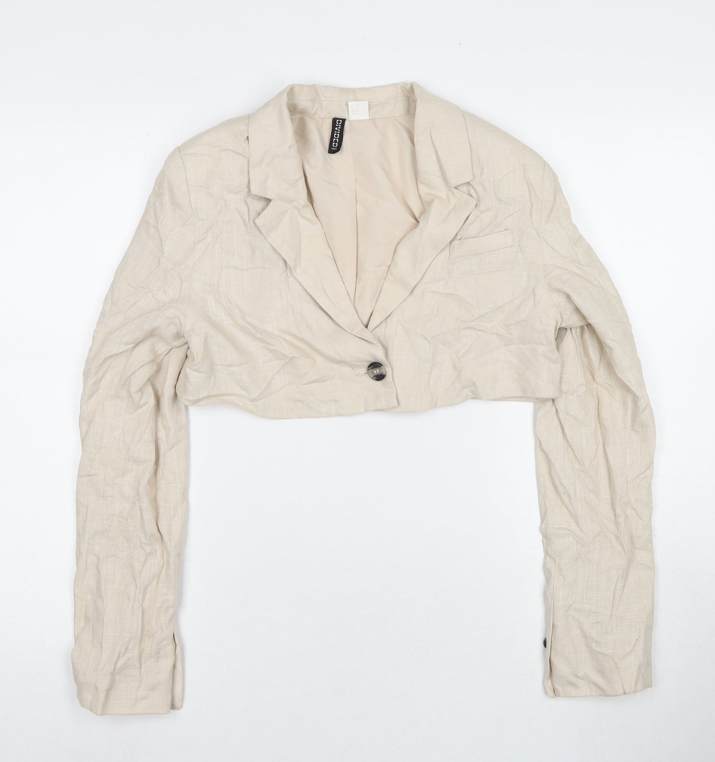 H&M Womens Beige Jacket Blazer Size XS Button