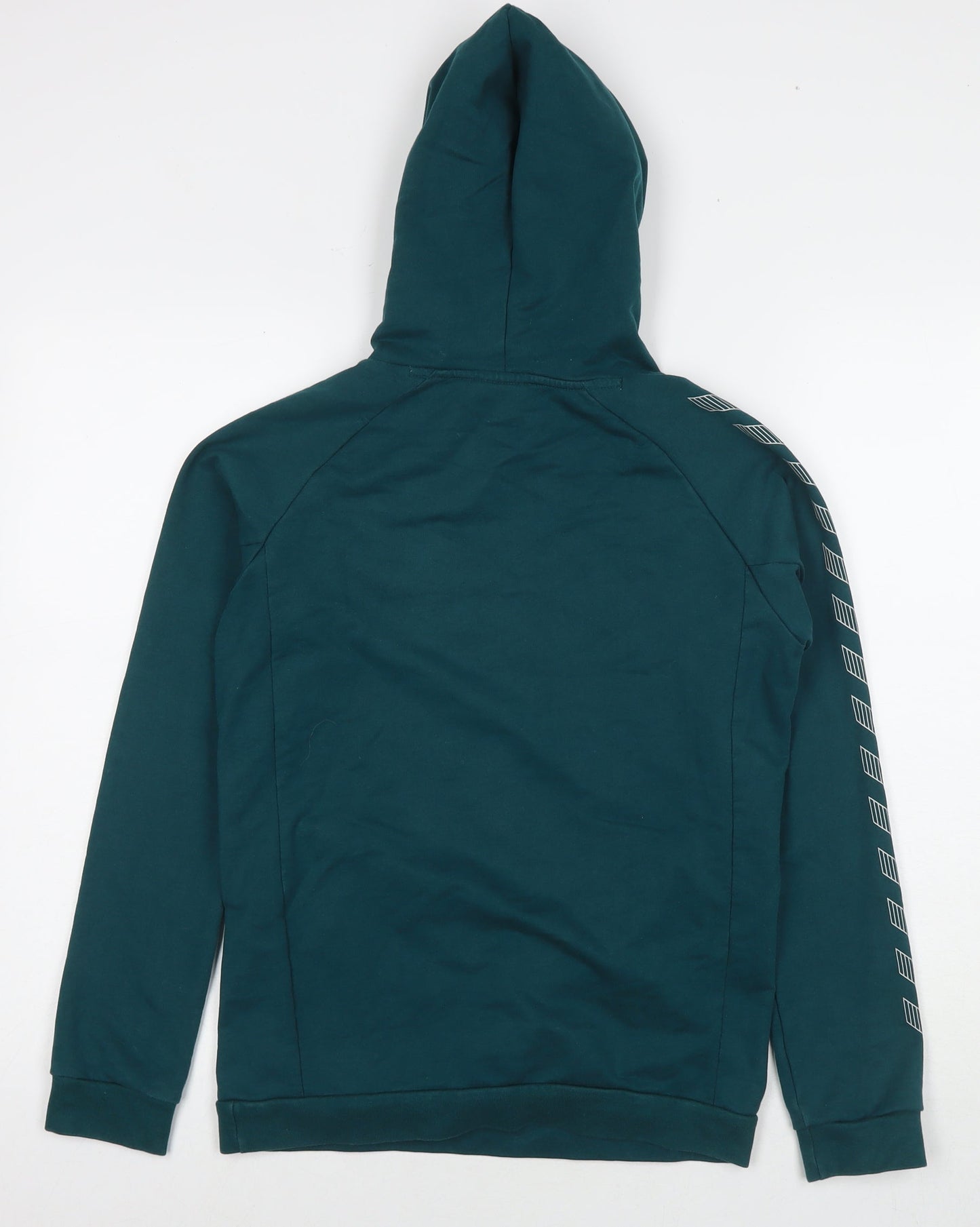 Hummel Boys Green Cotton Pullover Hoodie Size 14-15 Years Pullover - Logo Everton