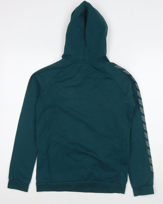Hummel Boys Green Cotton Pullover Hoodie Size 14-15 Years Pullover - Logo Everton