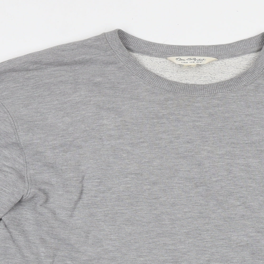 Miss Selfridge Womens Grey Polyester Pullover Sweatshirt Size 14 Pullover