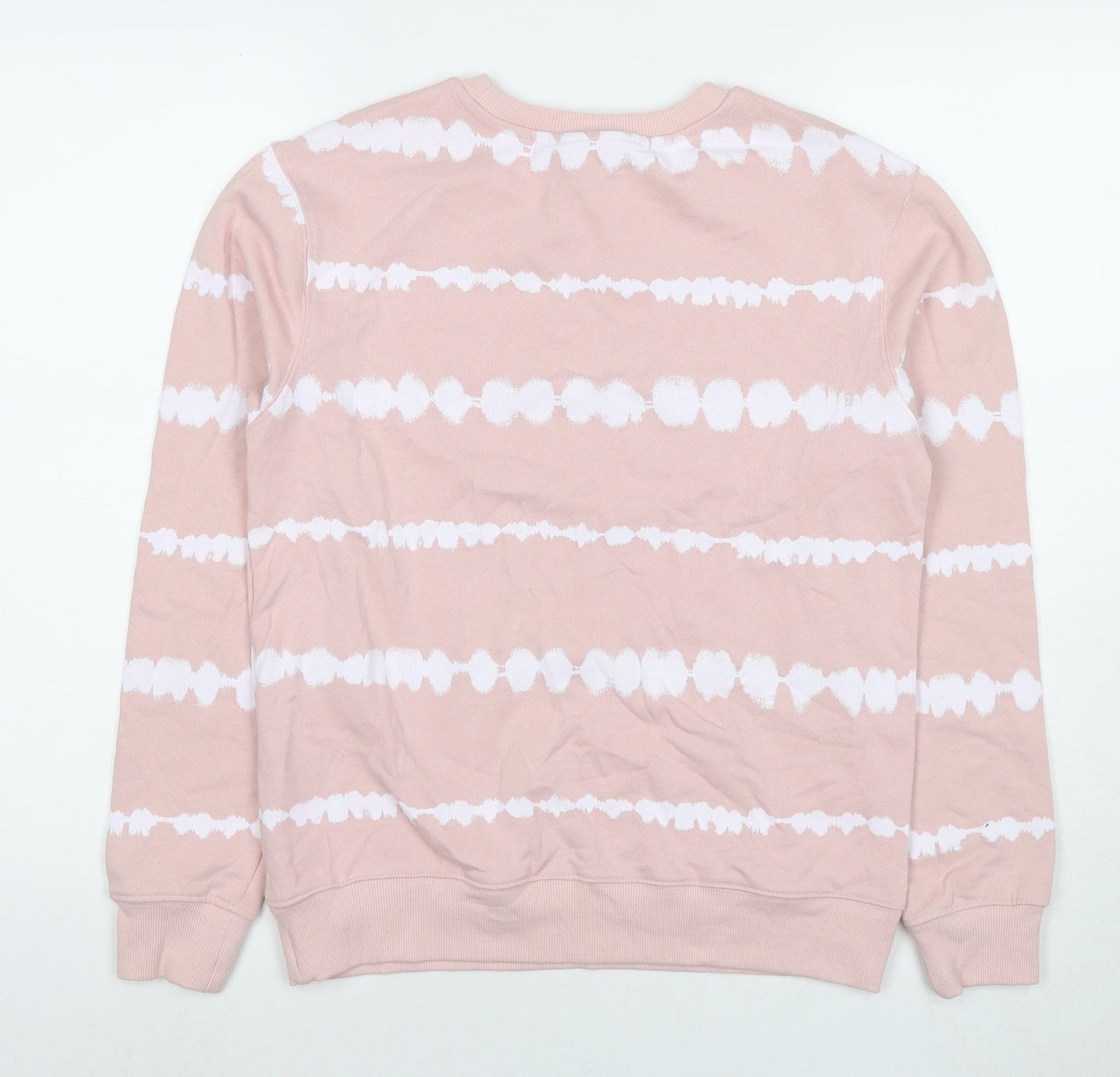 Marks and Spencer Womens Pink Geometric Cotton Pullover Sweatshirt Size XS Pullover