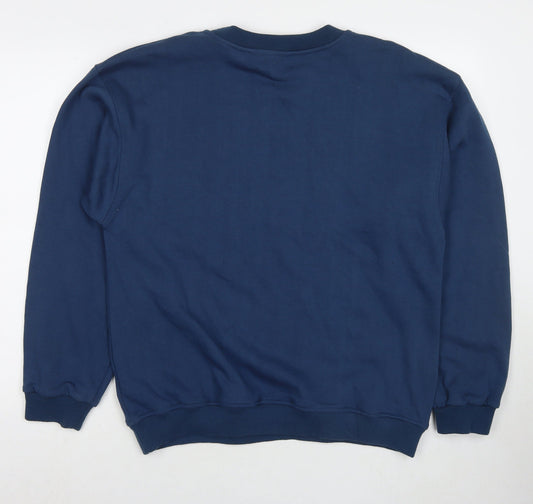 Foot Locker Mens Blue Cotton Pullover Hoodie Size M