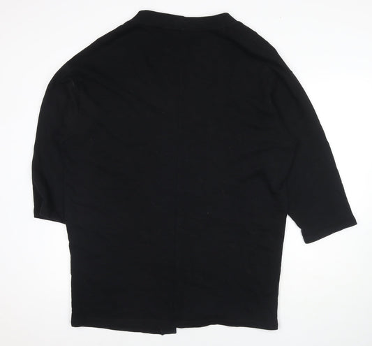ASOS Womens Black V-Neck Cotton Cape Jumper Size S