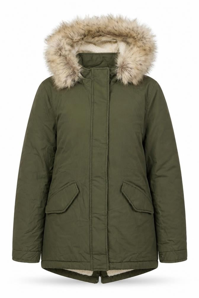 Marks and Spencer Womens Green Parka Jacket Size 8 Zip