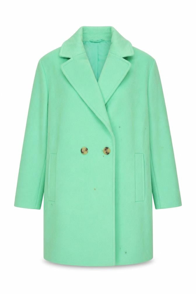 Marks & Spencer Womens Green Pea Coat Coat Size 12 Button