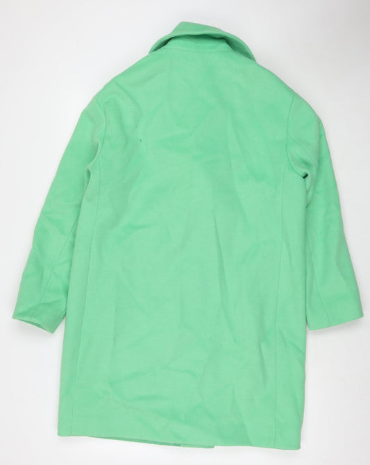 Marks and Spencer Womens Green Pea Coat Coat Size 12 Button