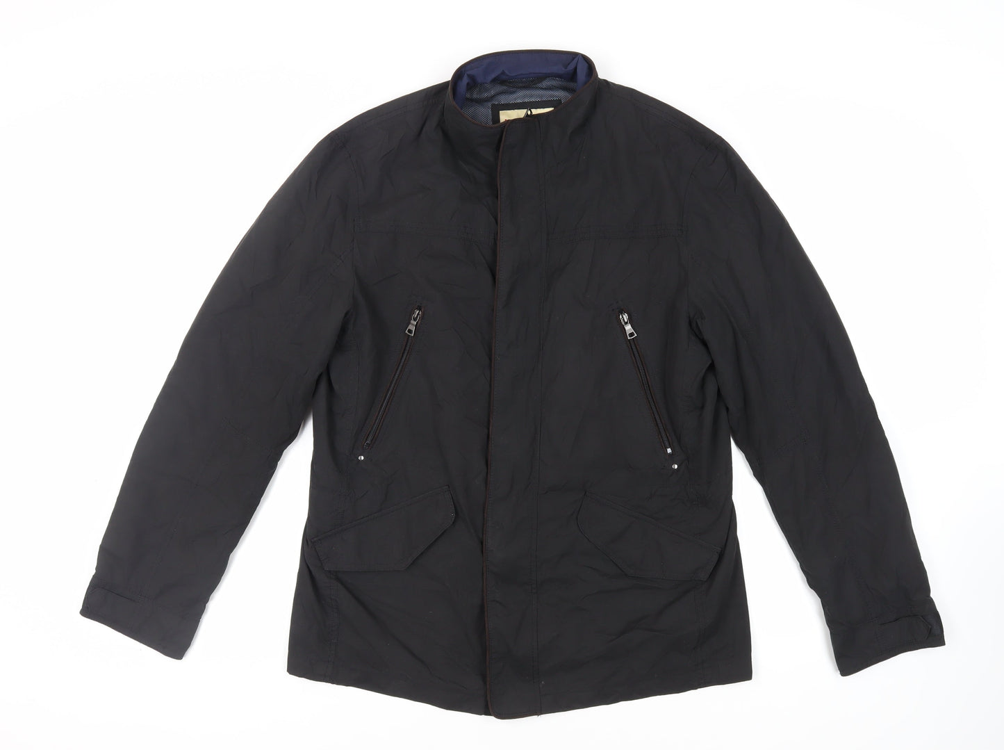 Marks and Spencer Mens Black Jacket Size M Zip - Zipped Pockets