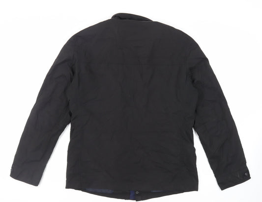 Marks and Spencer Mens Black Jacket Size M Zip - Zipped Pockets