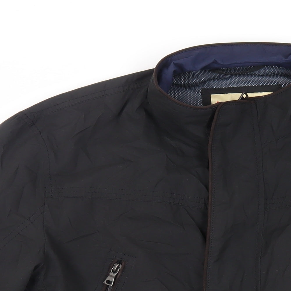 Marks and Spencer Mens Black Jacket Size M Zip - Zipped Pockets