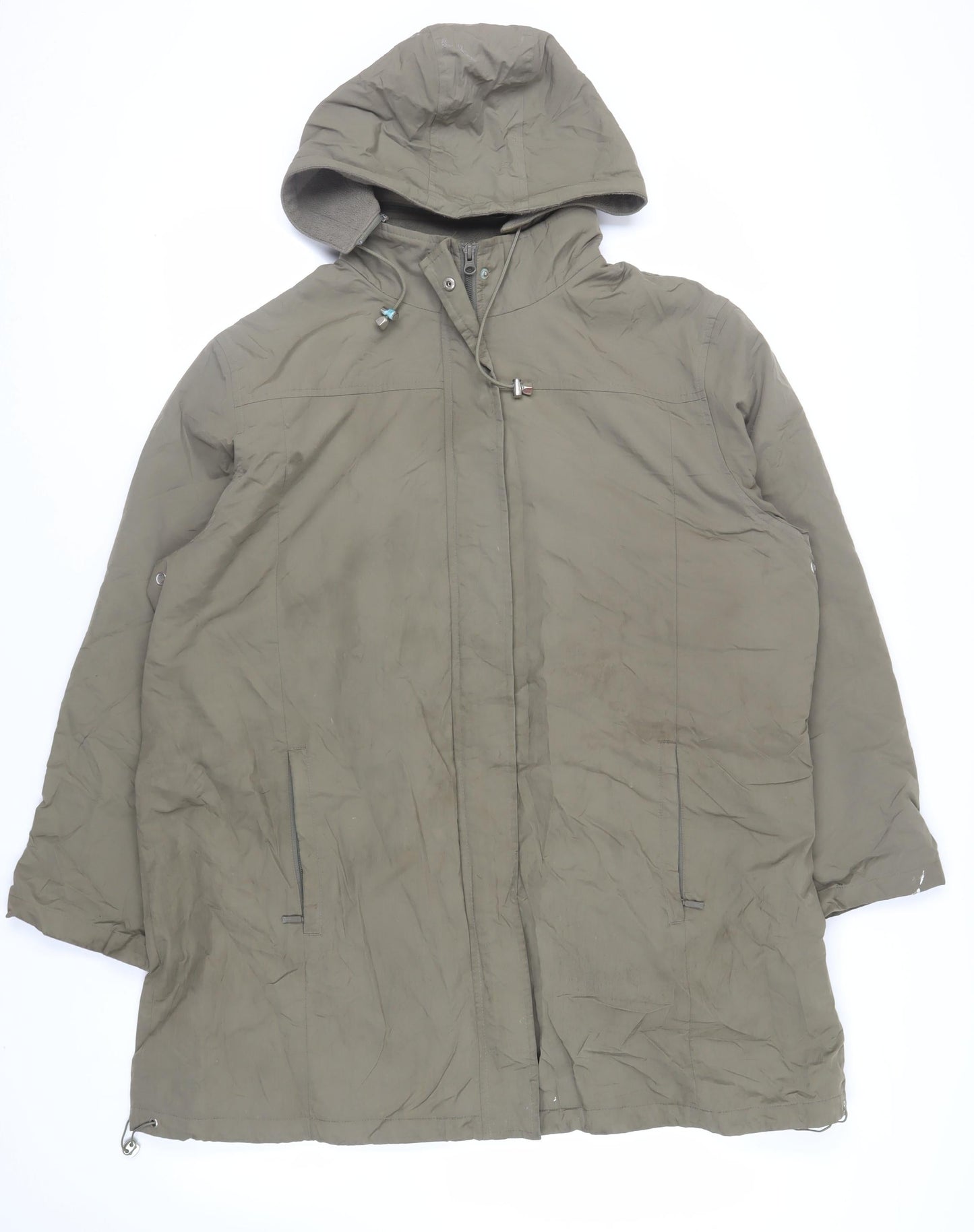 NuAge Womens Green Jacket Size 20 Zip - Hooded Zipped Pockets