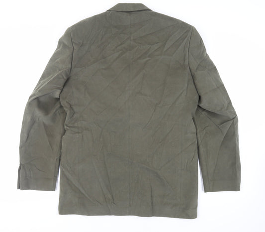 Mode Mens Green Cotton Jacket Blazer Size 40 Regular