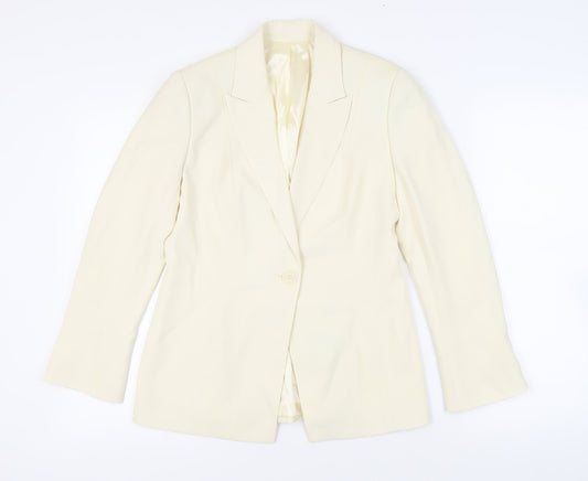 NEXT Womens Ivory Jacket Blazer Size 10 Button