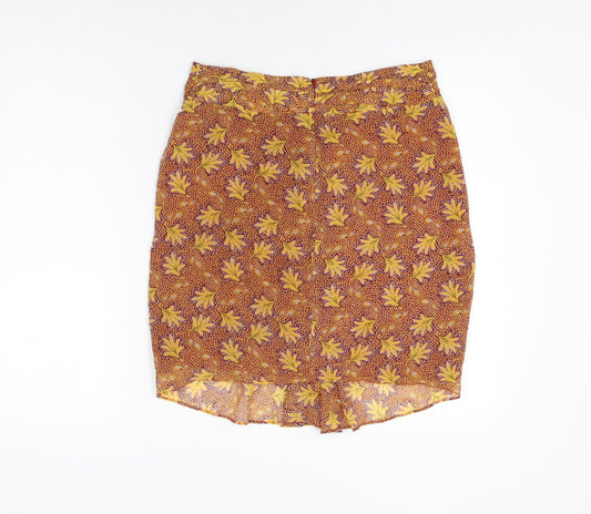 Sfera Womens Multicoloured Floral Polyester Mini Skirt Size M Zip