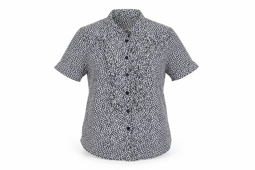Womens UK Size 6 French Connection Blue Cotton Button-Up