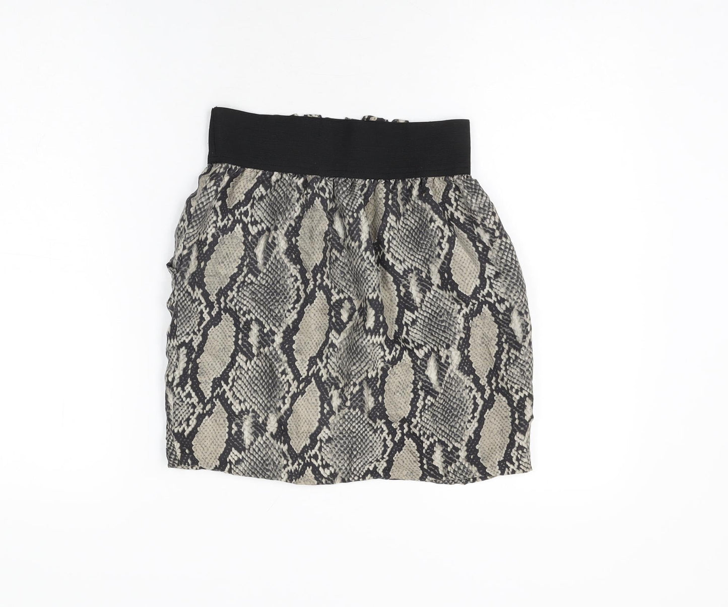Zara Womens Grey Animal Print Polyester Mini Skirt Size XS