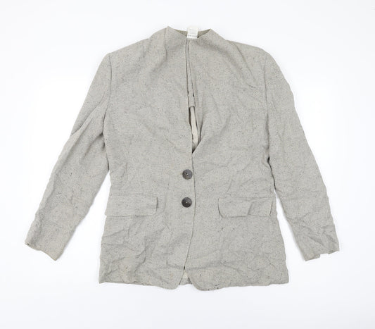Synonyme Womens Beige Jacket Size 12 Button