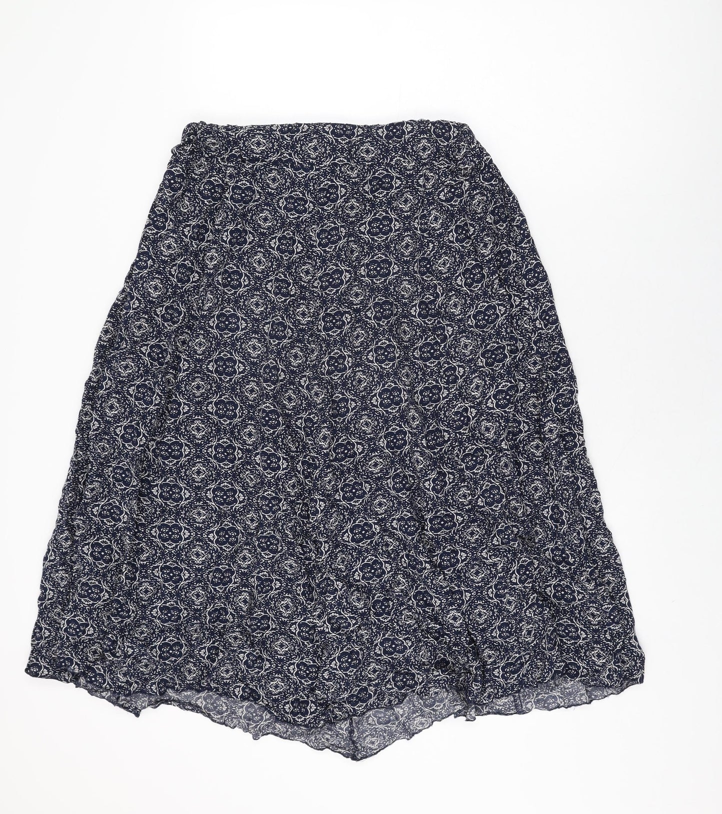 Apricot Womens Blue Geometric Viscose Swing Skirt Size 14